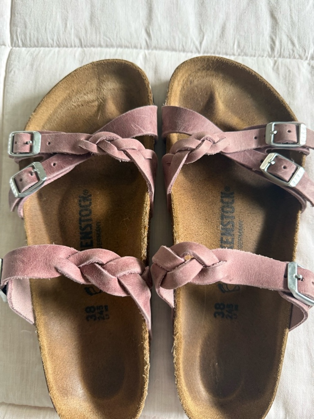 Birkenstock Women’s Braided Double-Buckle Sandals - Dusty Rose
